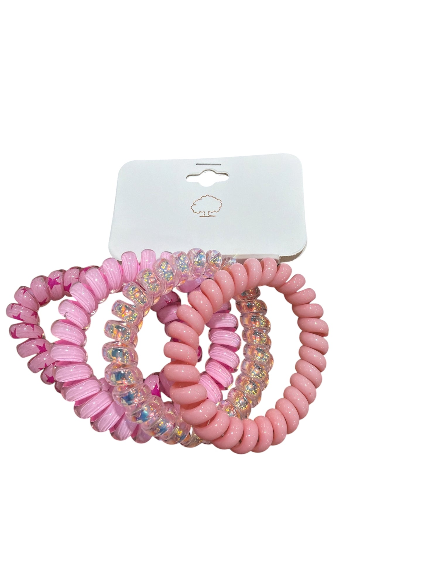 Pink  Shades Spiral Hair Ties