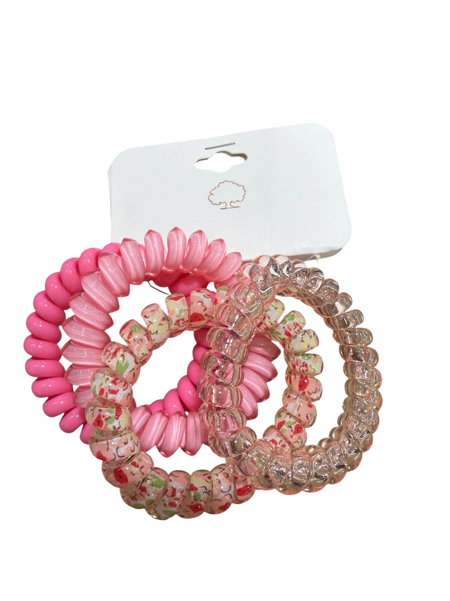 Pink  Shades Spiral Hair Ties