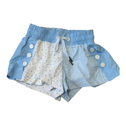 Azarhia Stars & Stripes Color Block Shorts - Lt Blue