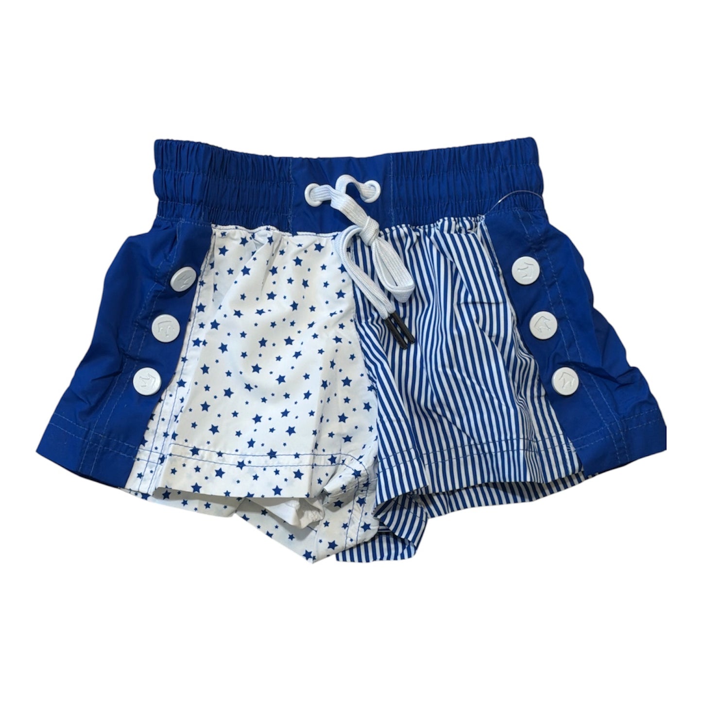 Azarhia Stars & Stripes Color Block Shorts - Royal