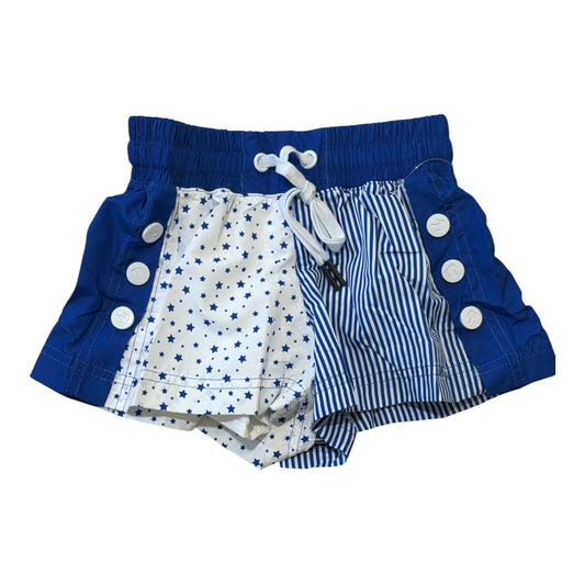 Azarhia Stars & Stripes Color Block Shorts - Royal