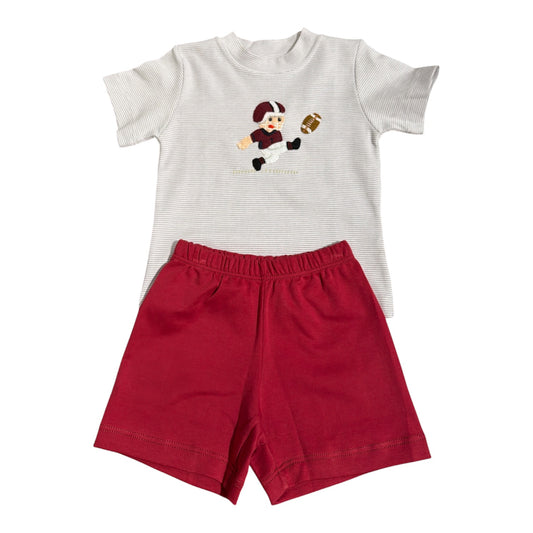 Squiggles Football Kicker Short Set - Maroon