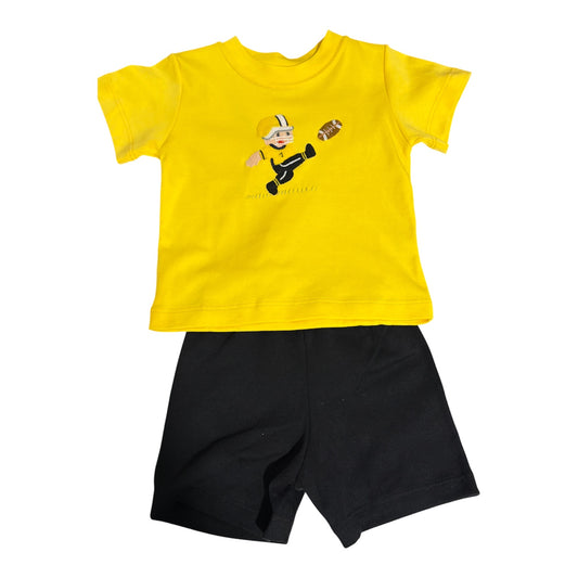 Squiggles Football Kicker Short Set - Goldenrod