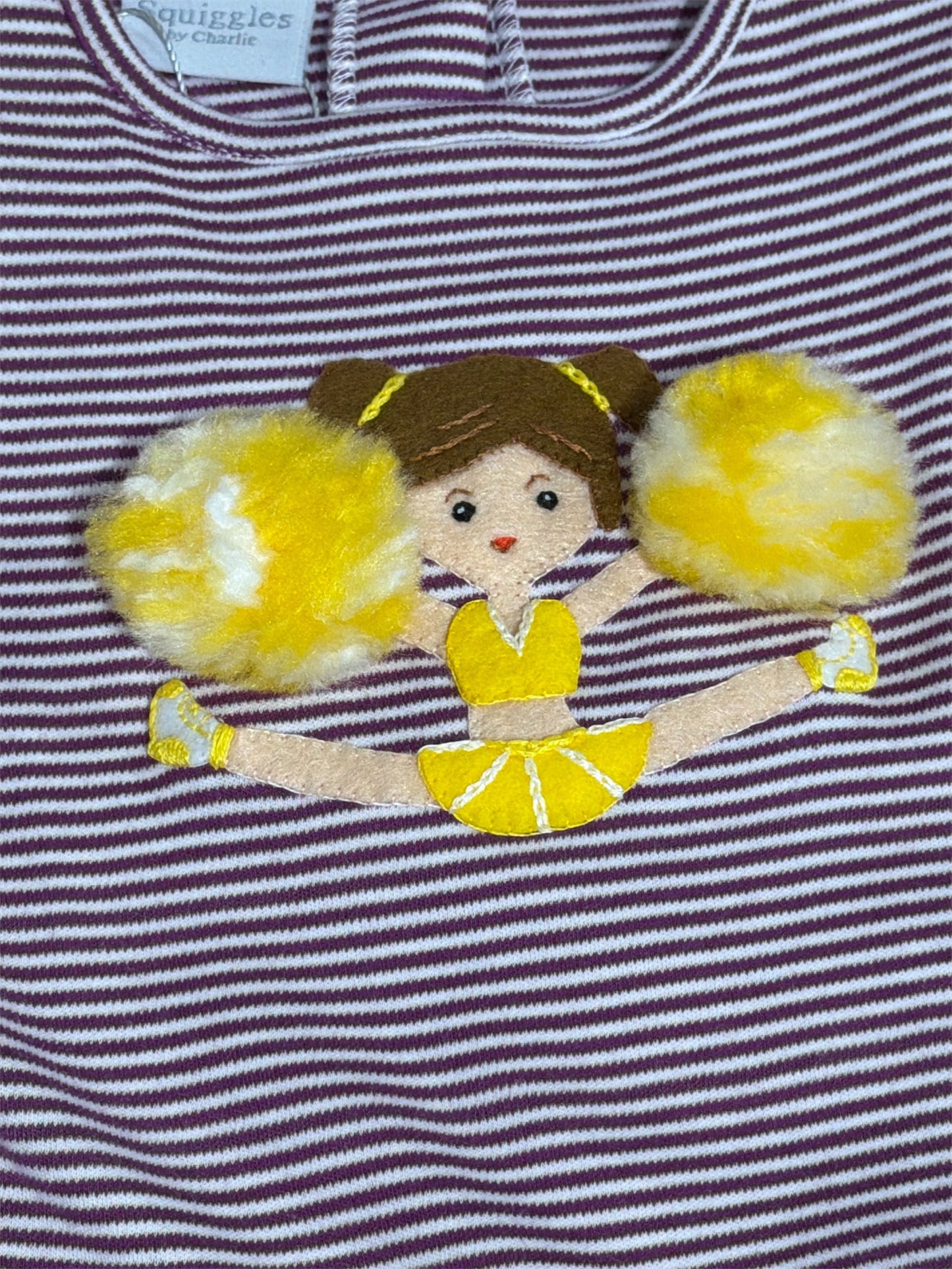 Squiggles Cheerleader Romper - Purple