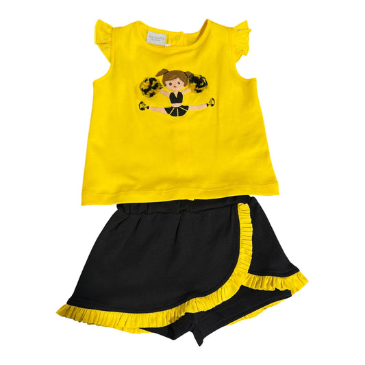 Squiggles Cheerleader Skort Set - Goldenrod