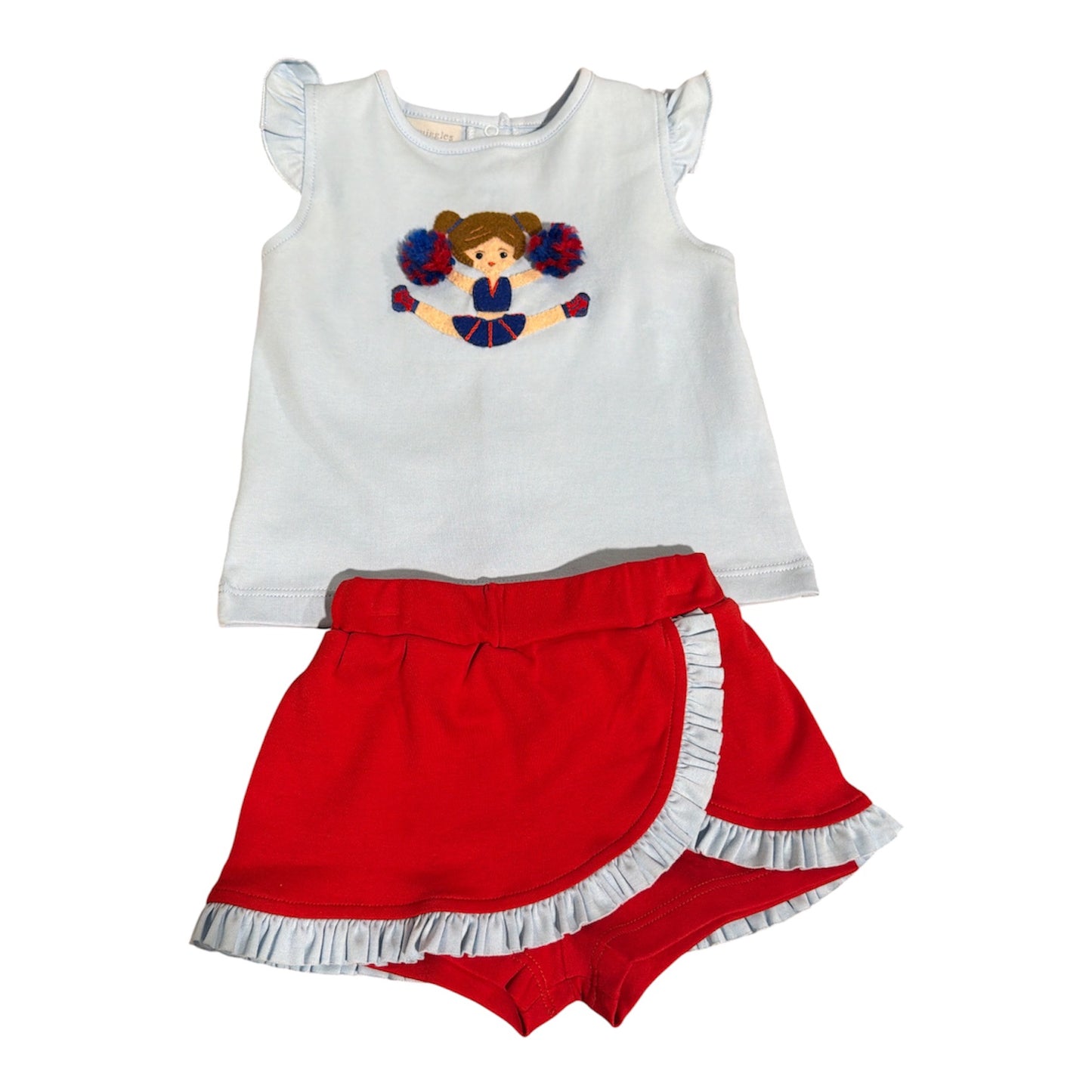 Squiggles Cheerleader Skort Set - Blue