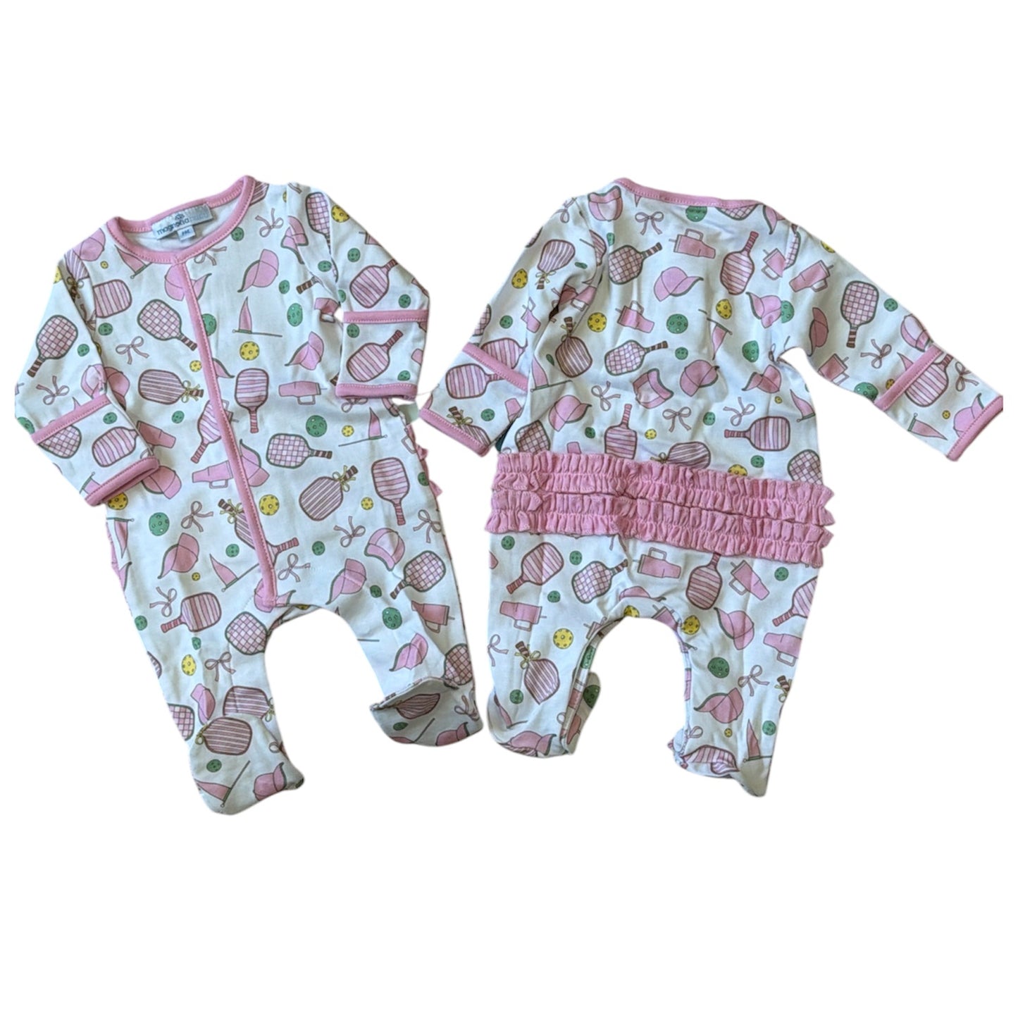 Magnolia Baby Pickleball Cuties Ruffle Footie