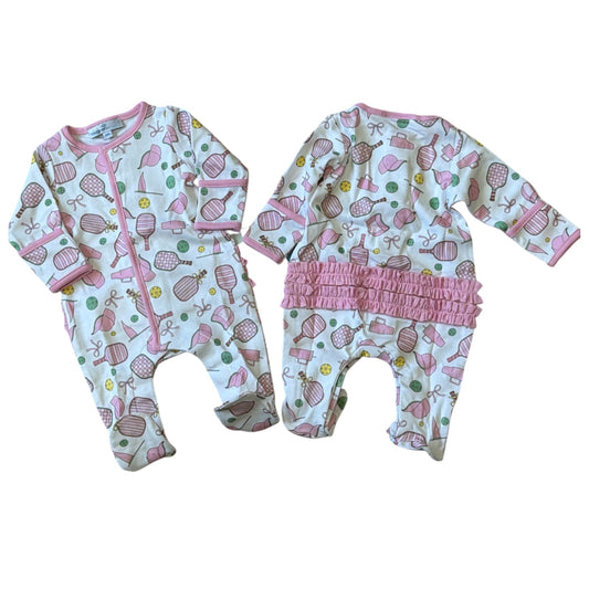 Magnolia Baby Pickleball Cuties Ruffle Footie