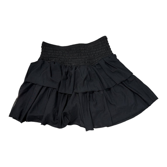 Azarhia Mesh Tiered Ruffle Skort  - Black