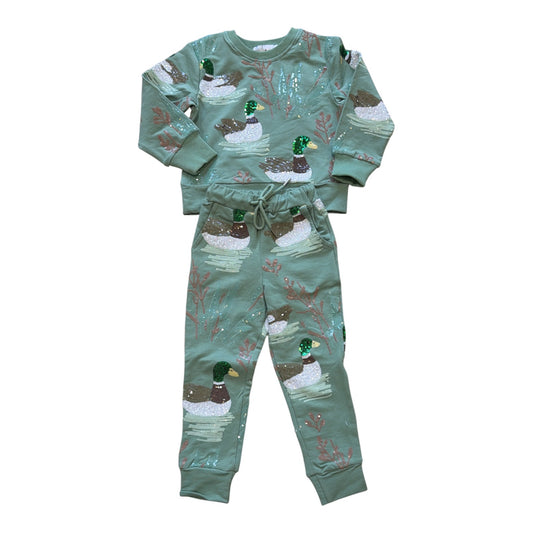 Belle Cher Sequin Marsh Mallard Sweatsuit