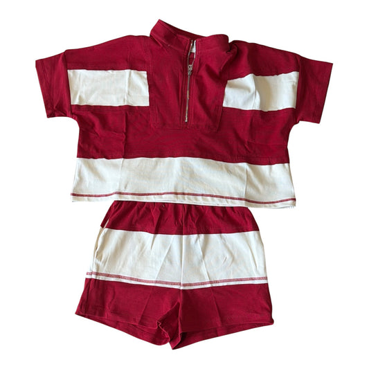 Hayden Girl Color Block Two Piece Set - Maroon
