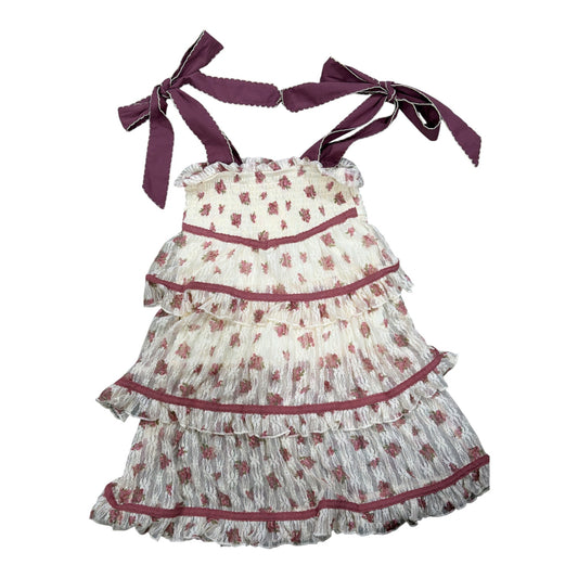 Peach Love Ditsy Flower Printed Lace Dress
