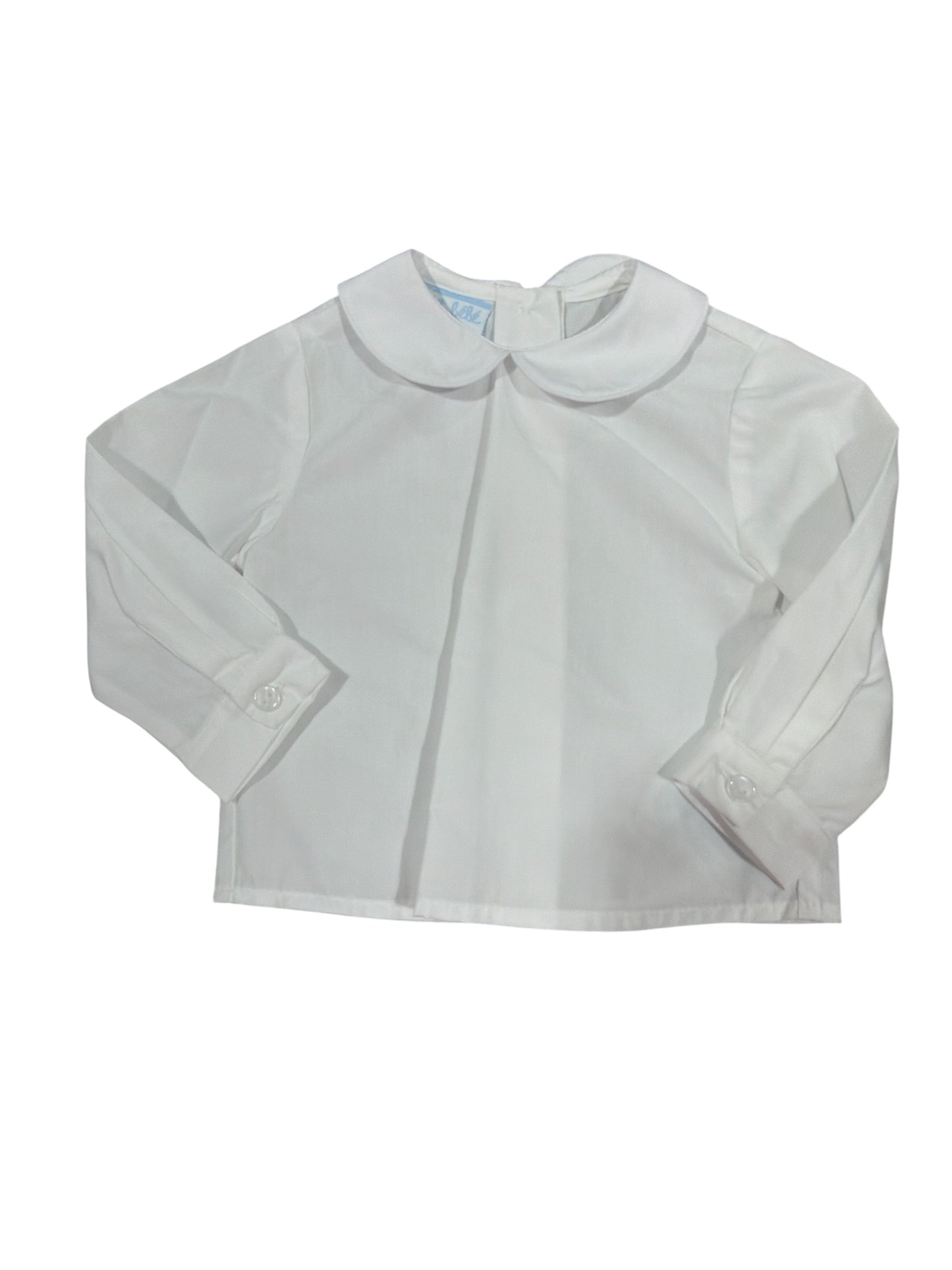 Petit Bebe White Shirt w/White Pipping - Boys
