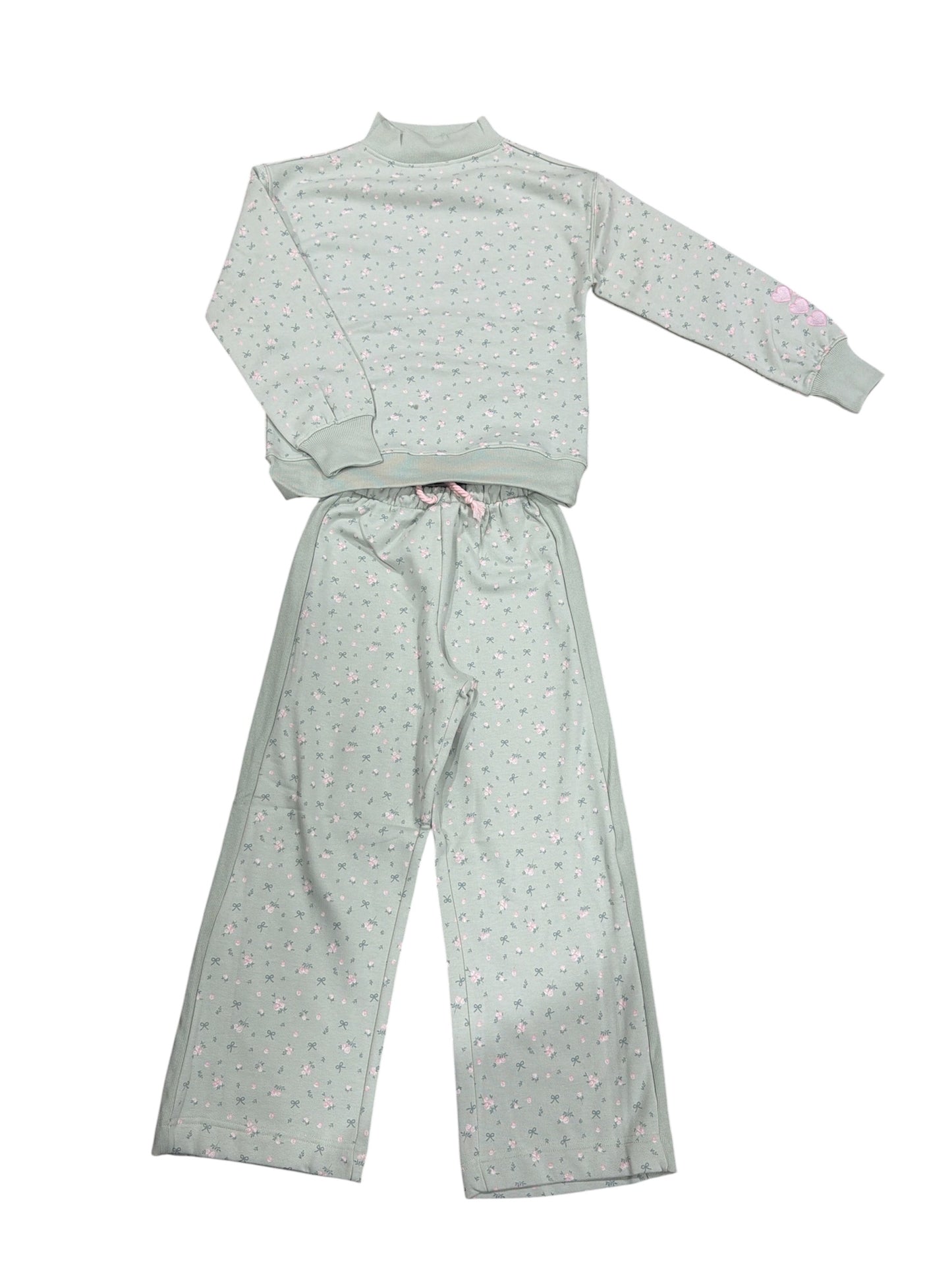 Paper Flower Floral Print Pant Set