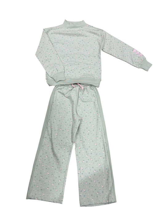 Paper Flower Floral Print Pant Set