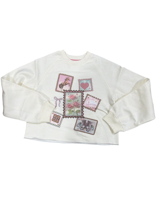 Paper Flower Stamps w/Lurex Sweatshirt