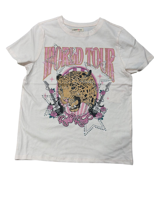 Paper Flower World Tour Leopard Rhinestones Graphic Tee
