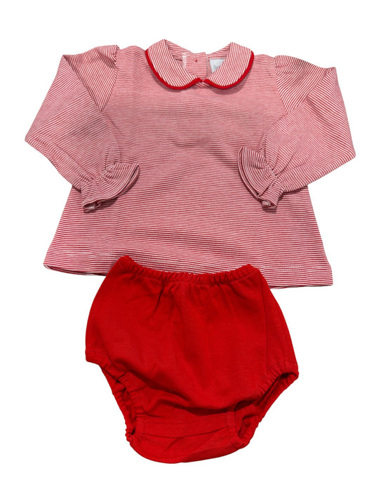 Squiggles LS Collared Shirt Diaper Set - Girls
