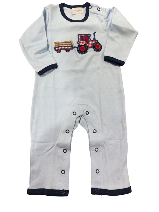 Squiggles Farm Tour Red Plaid Tractor LS Coverall