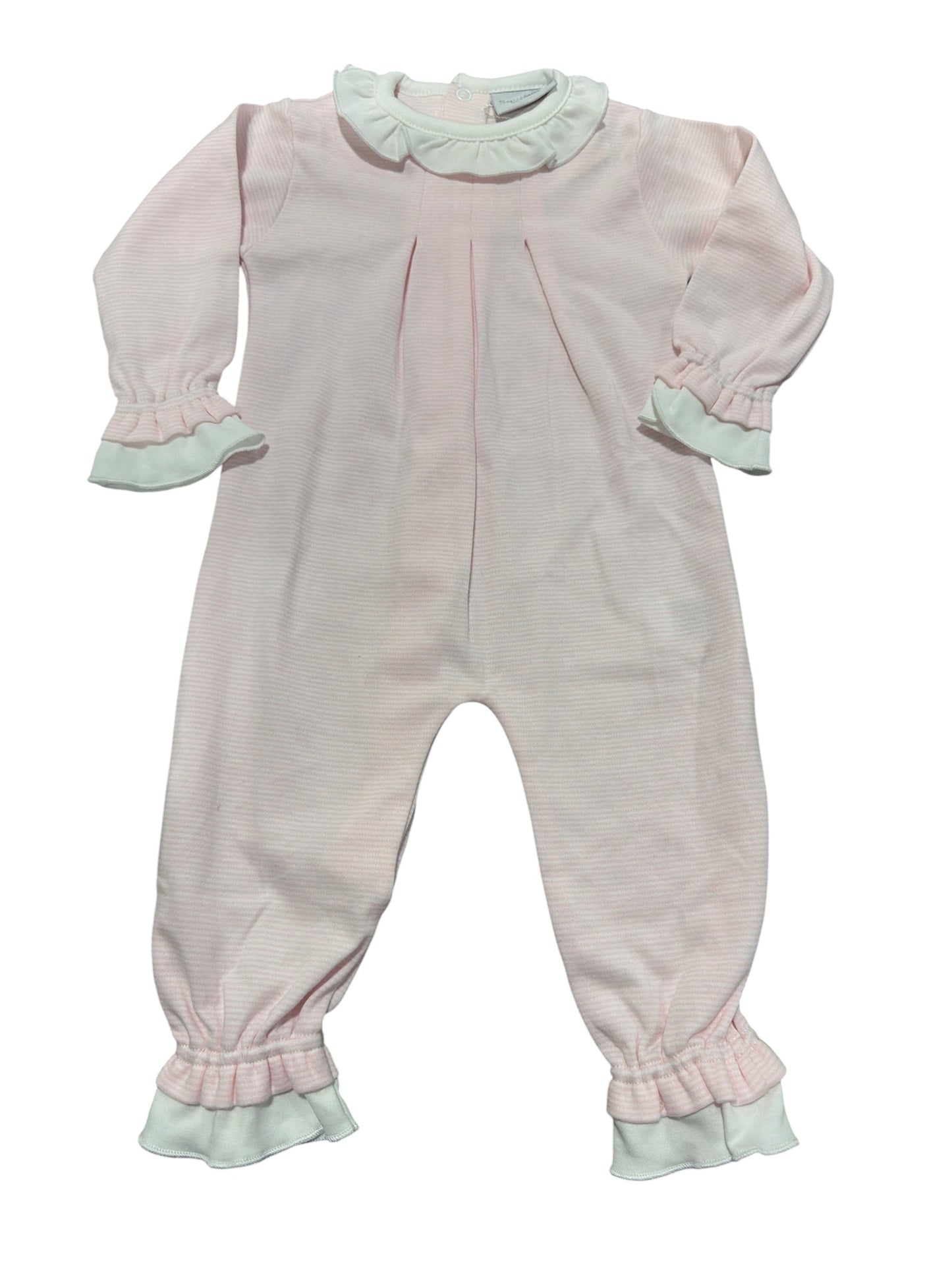 Squiggles Coverall with Ruffle Neck - Pink