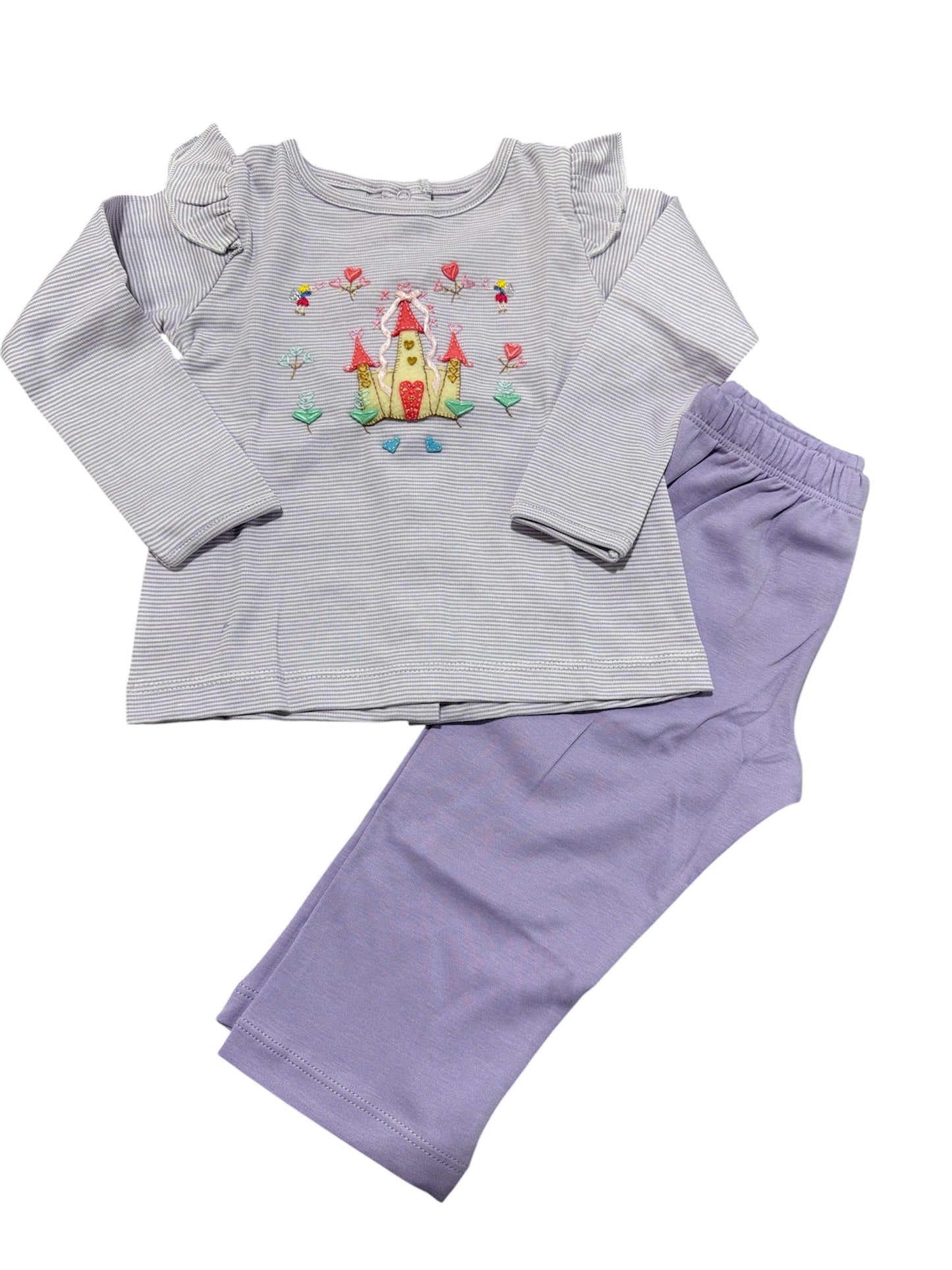 Squiggles Sweet Castle LS Tunic Pant Set - Lilac