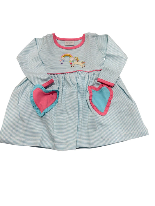 Squiggles Rainbow Gallops LS Dress