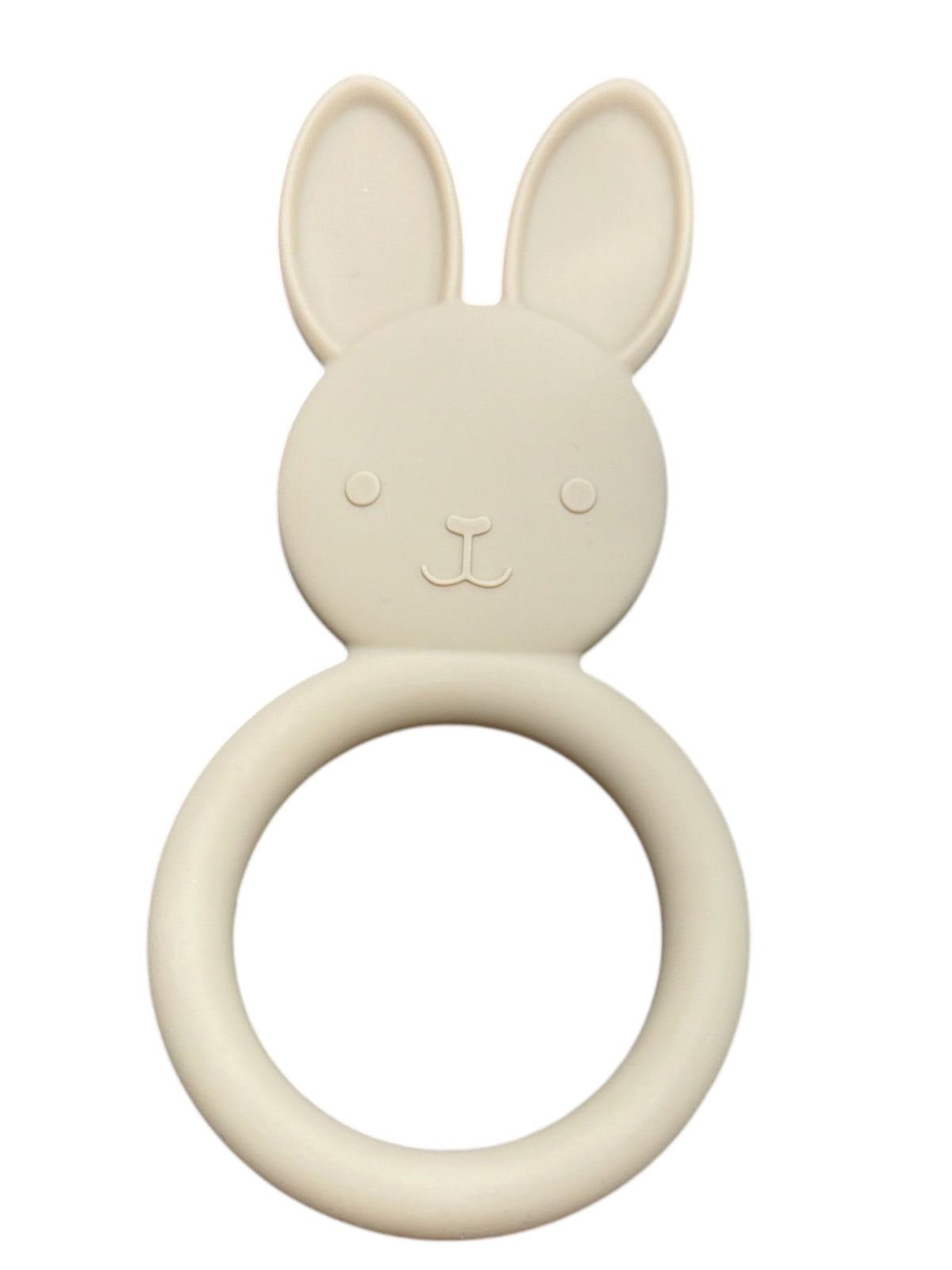 Three Hearts All Silicone Bunny Teething Ring