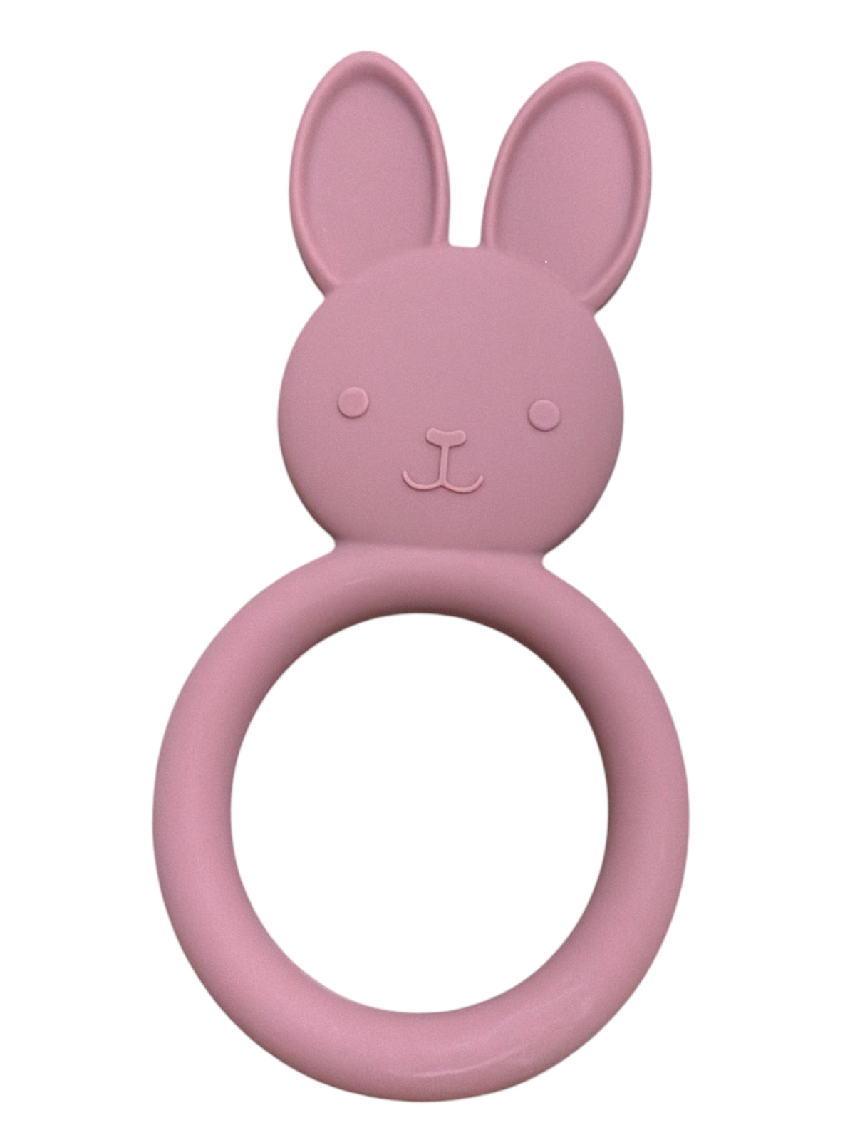 Three Hearts All Silicone Bunny Teething Ring