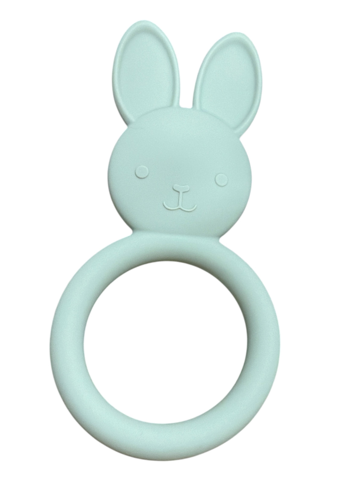 Three Hearts All Silicone Bunny Teething Ring