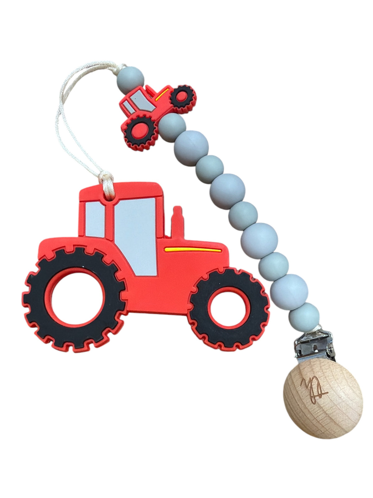 Three Hearts Teether & Clip Bundle - Red Tractor