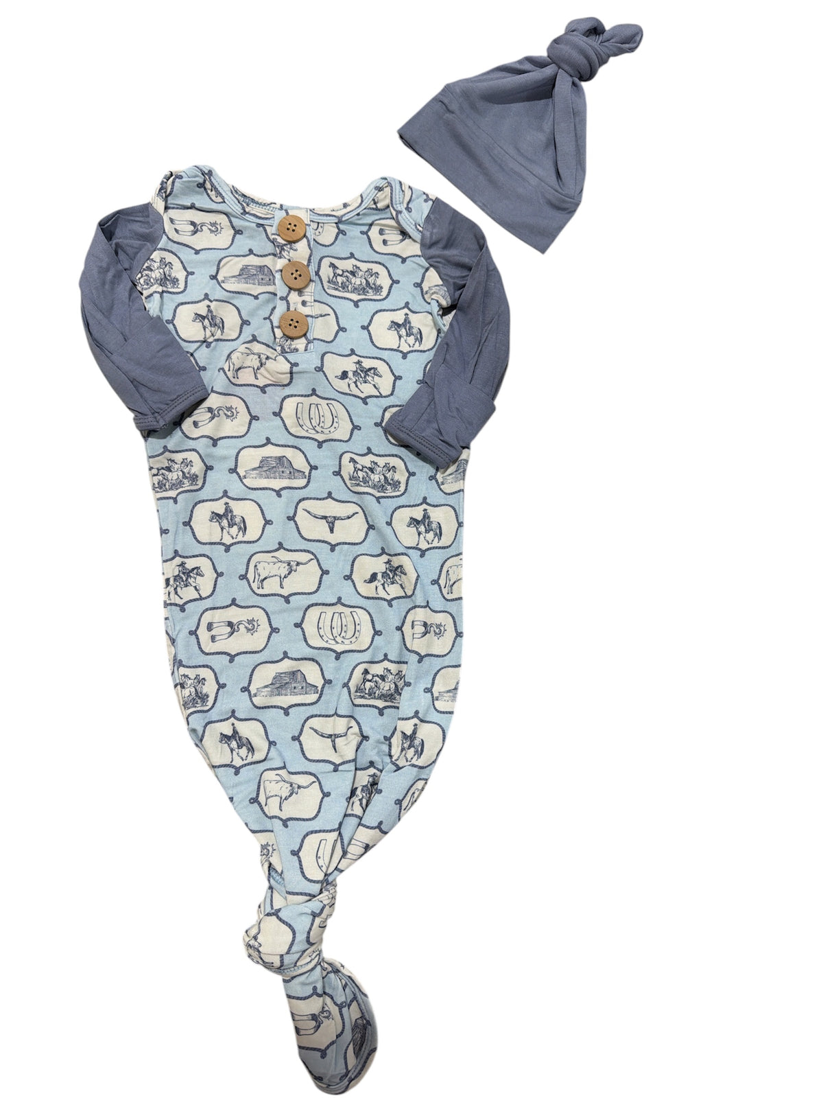 Rockin Royalty Cowboy Colt Knot Gown & Hat - NB