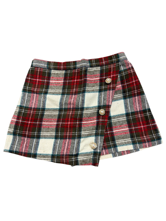 Pedal Ivory & Red Plaid Skort