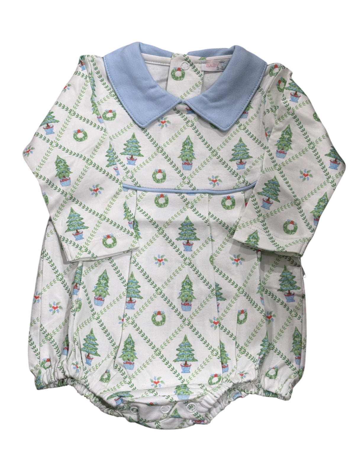 Baby Loren Blue Christmas Trees Pima Bubble
