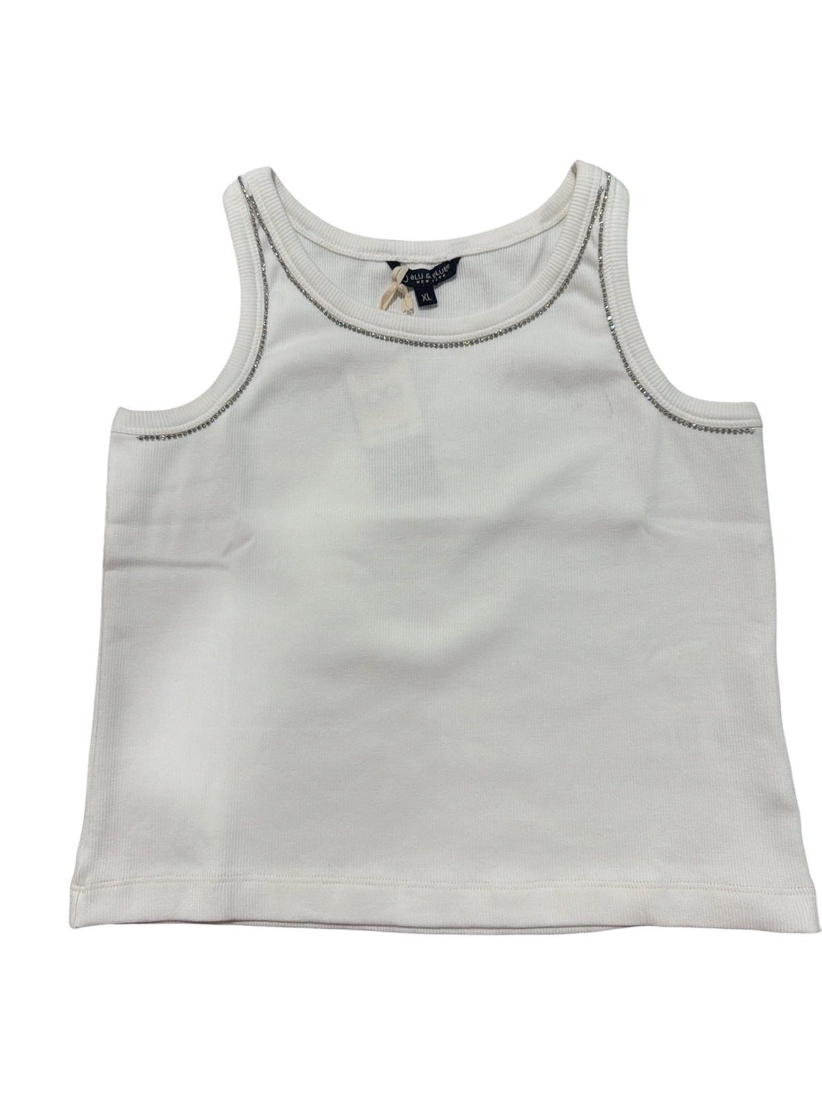 Blu & Blue WHite Rib Tank Top