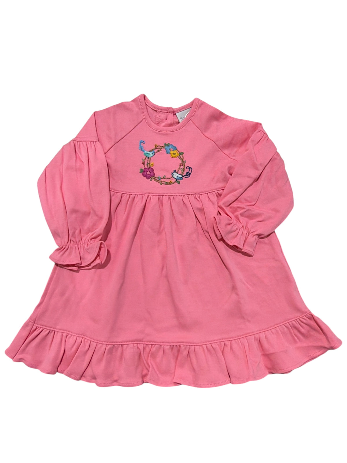 Squiggles Birds of Feather LS Waisted Dress