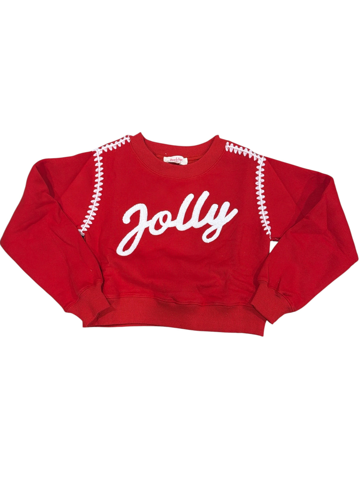 Peach Love "Jolly" Embroidered Sweatshirt