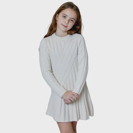 Design History Tween Sweater Dress - Tan Suede