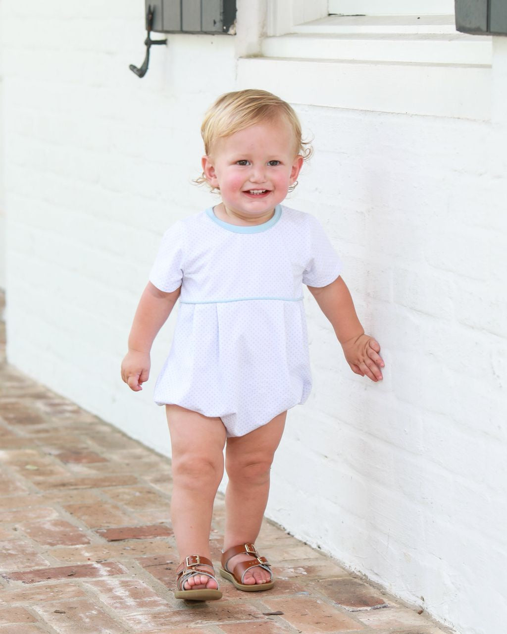 Trotter Street Kids Bentley Lt Blue Bitty Dot Bubble