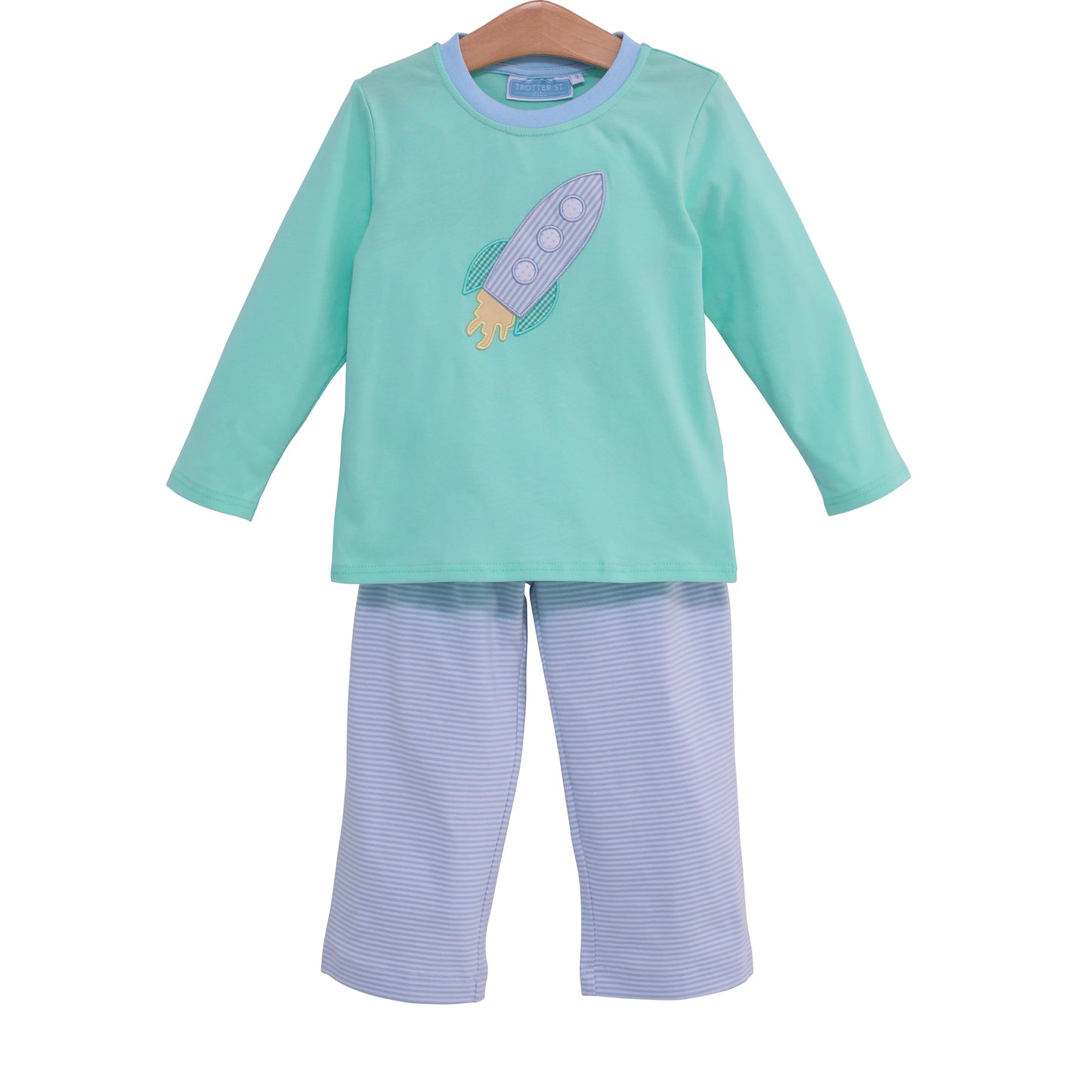 TSK Rocket Ship Applique Pants Set