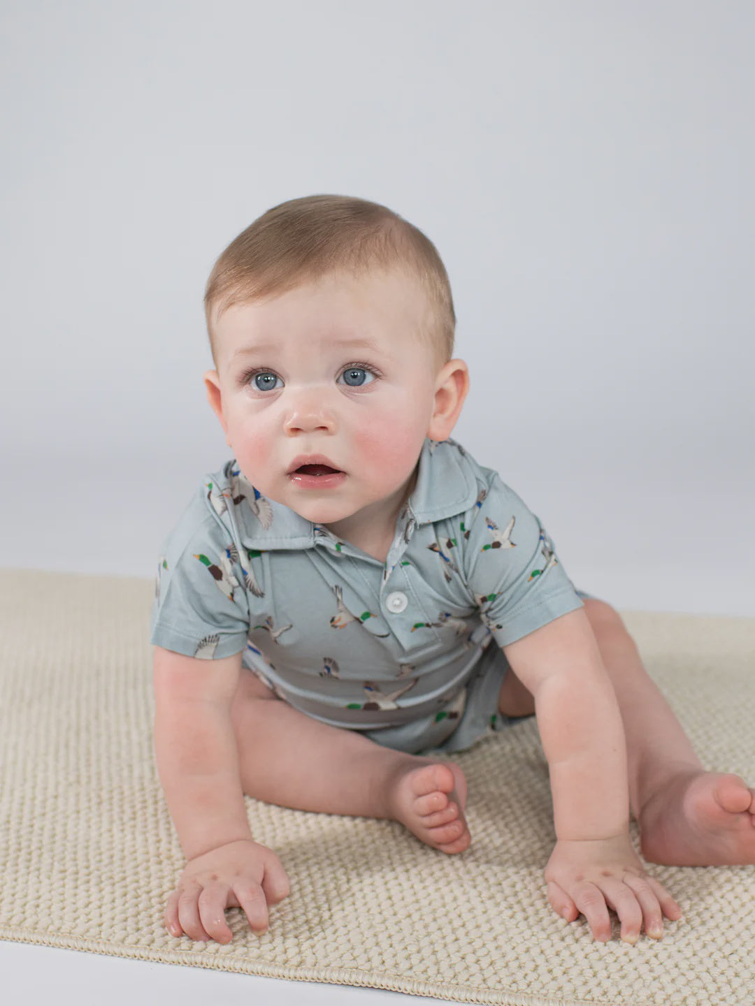 Goosies SS Polo Romper - Mallards