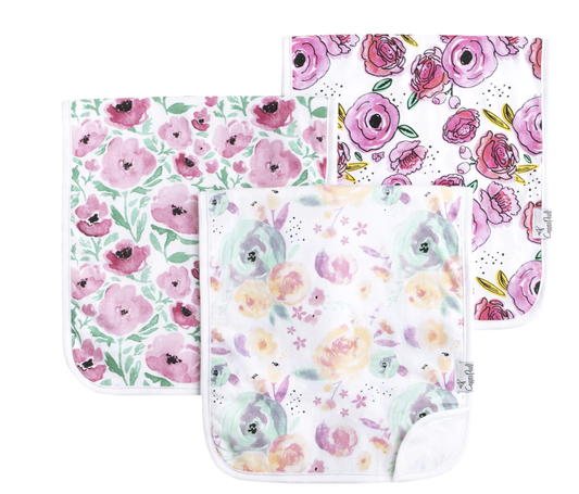 Copper Pearl Bloom Burp Cloth Set