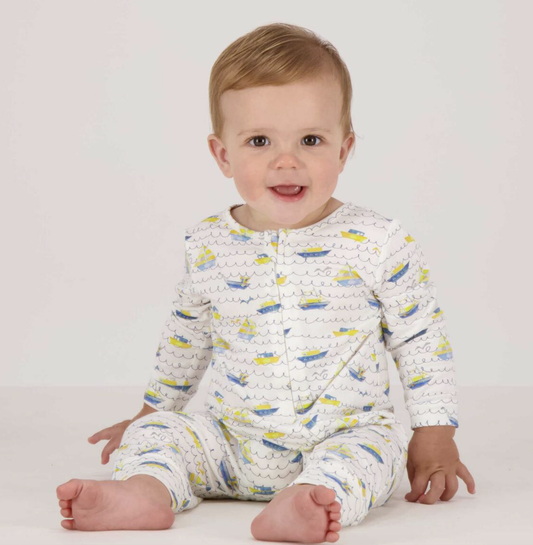 Bobbing Boats Long Romper