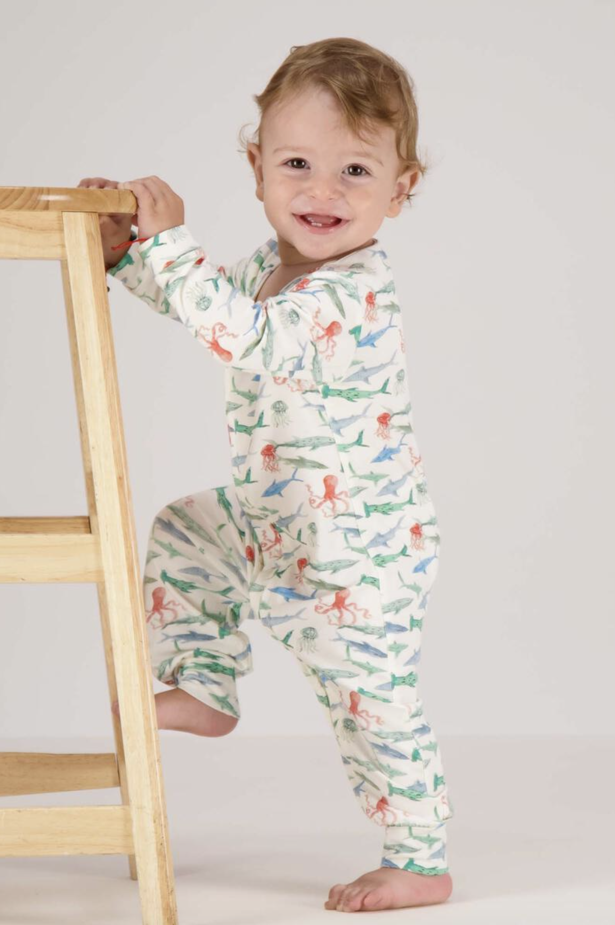 Swimmy Sharks Long Romper