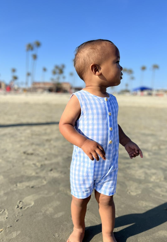 Cabin Blue Plaid Playsuit