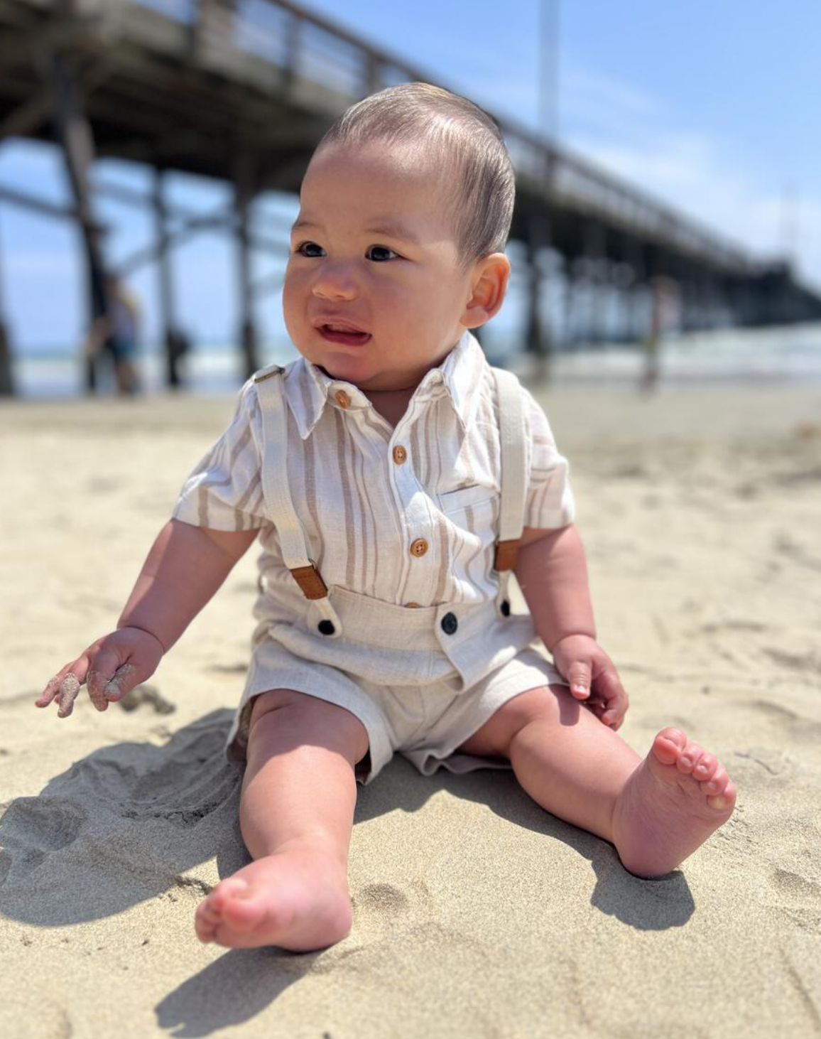 Captain Cream Shorts w/Removable Suspenders