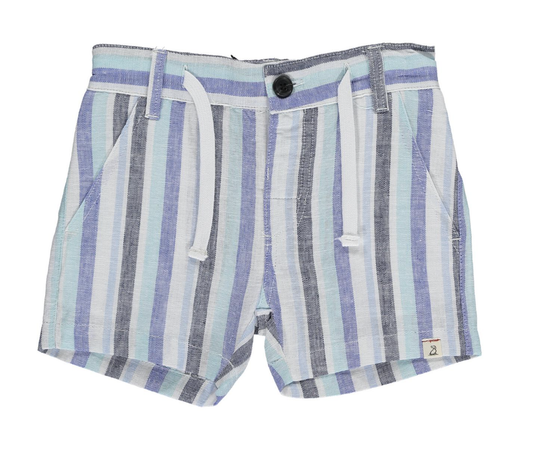 Crew Blue Striped Linen Shorts