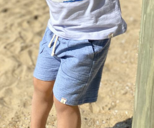 Peter Blue Ribbed Shorts