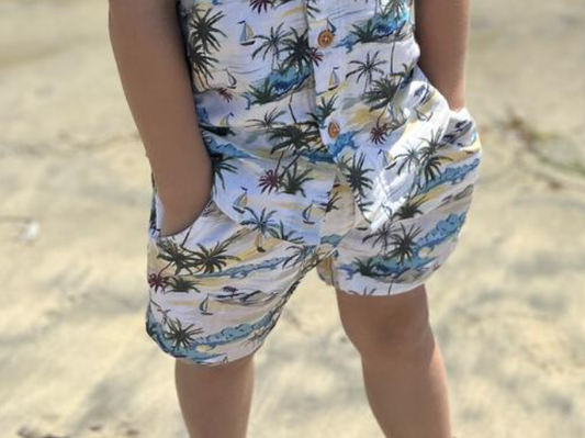 Mahalo Cream Hawaiian Woven Shirt