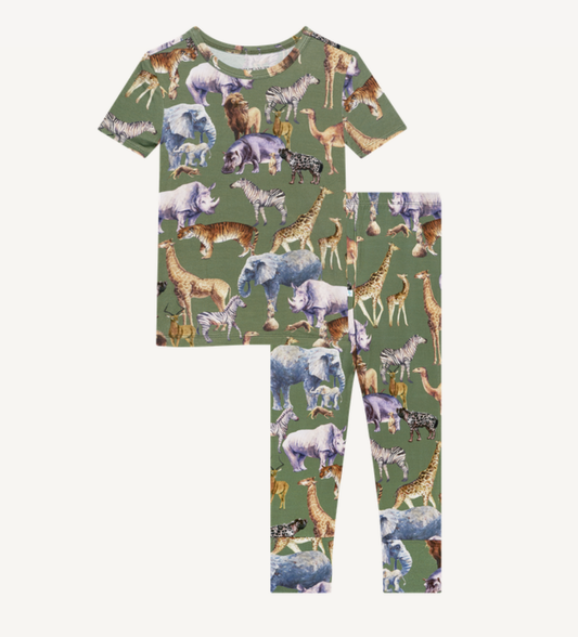 Posh Safari Short Sleeve Basic PJ Set