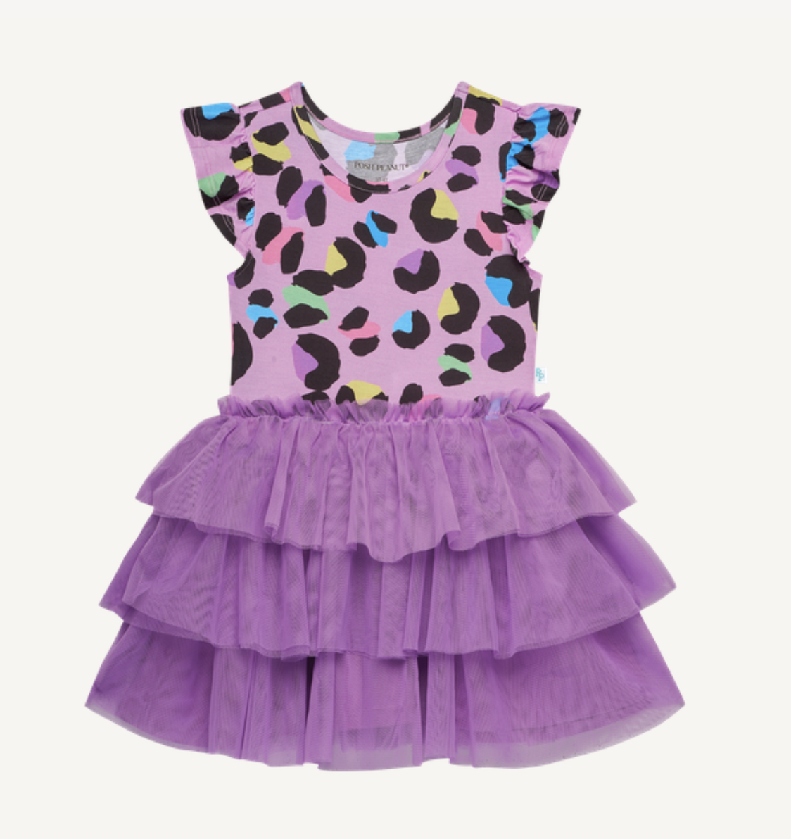 Electric Leopard Ruffled Tulle Dress